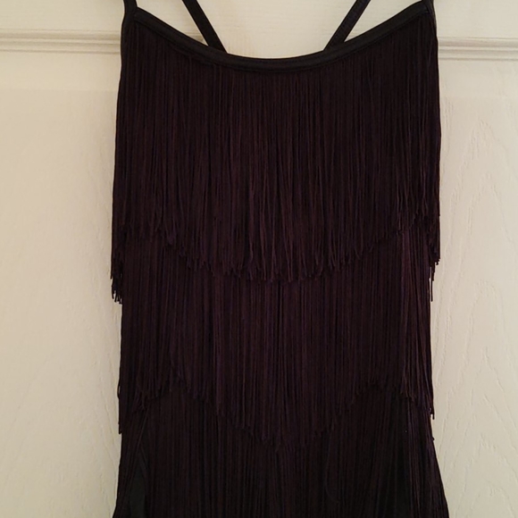GIRLS | Weissman Black Fringe Bodysuit | Child Sz Large 14 - Picture 4 of 8